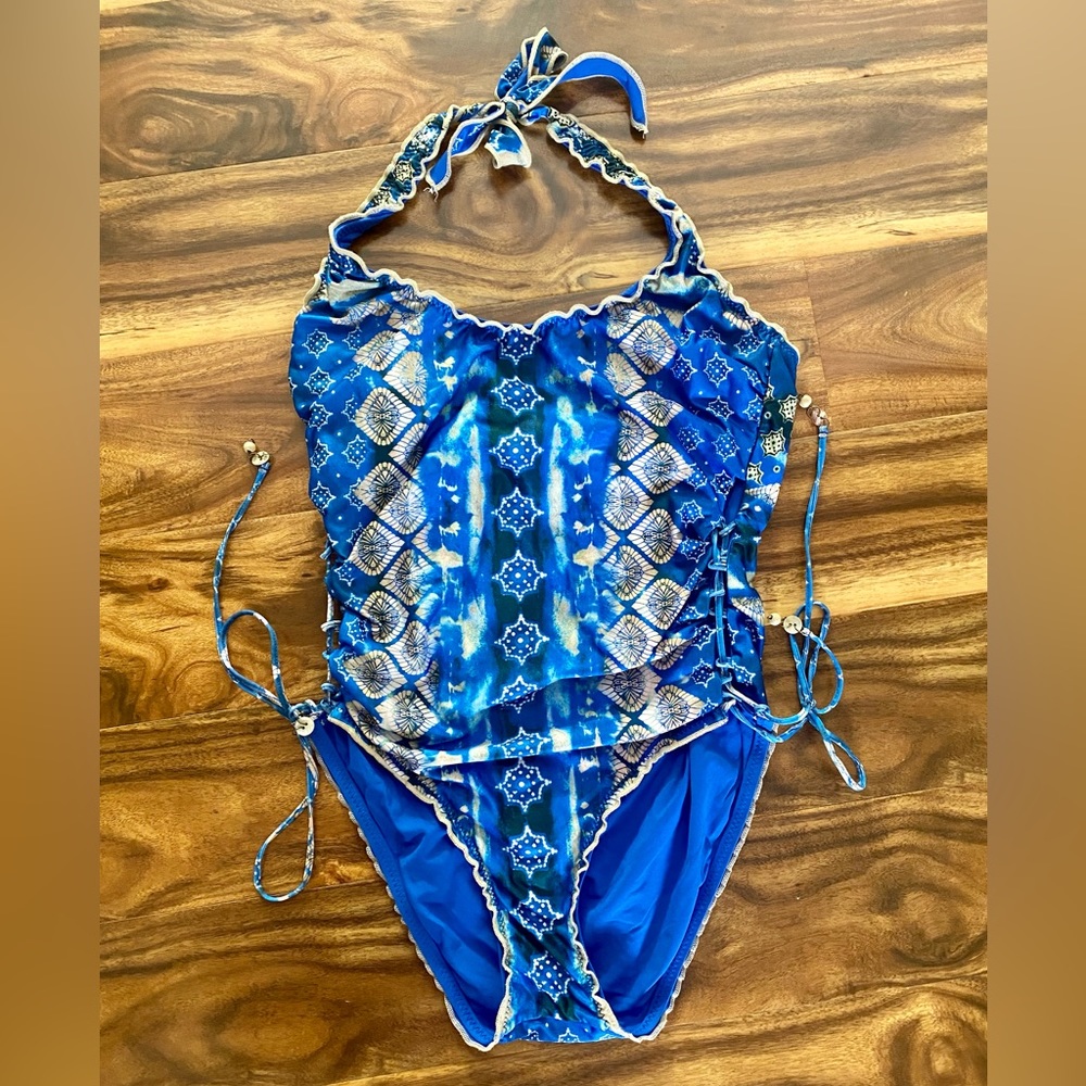 Women’s BECCA Blue Halter One Piece Swimsuit